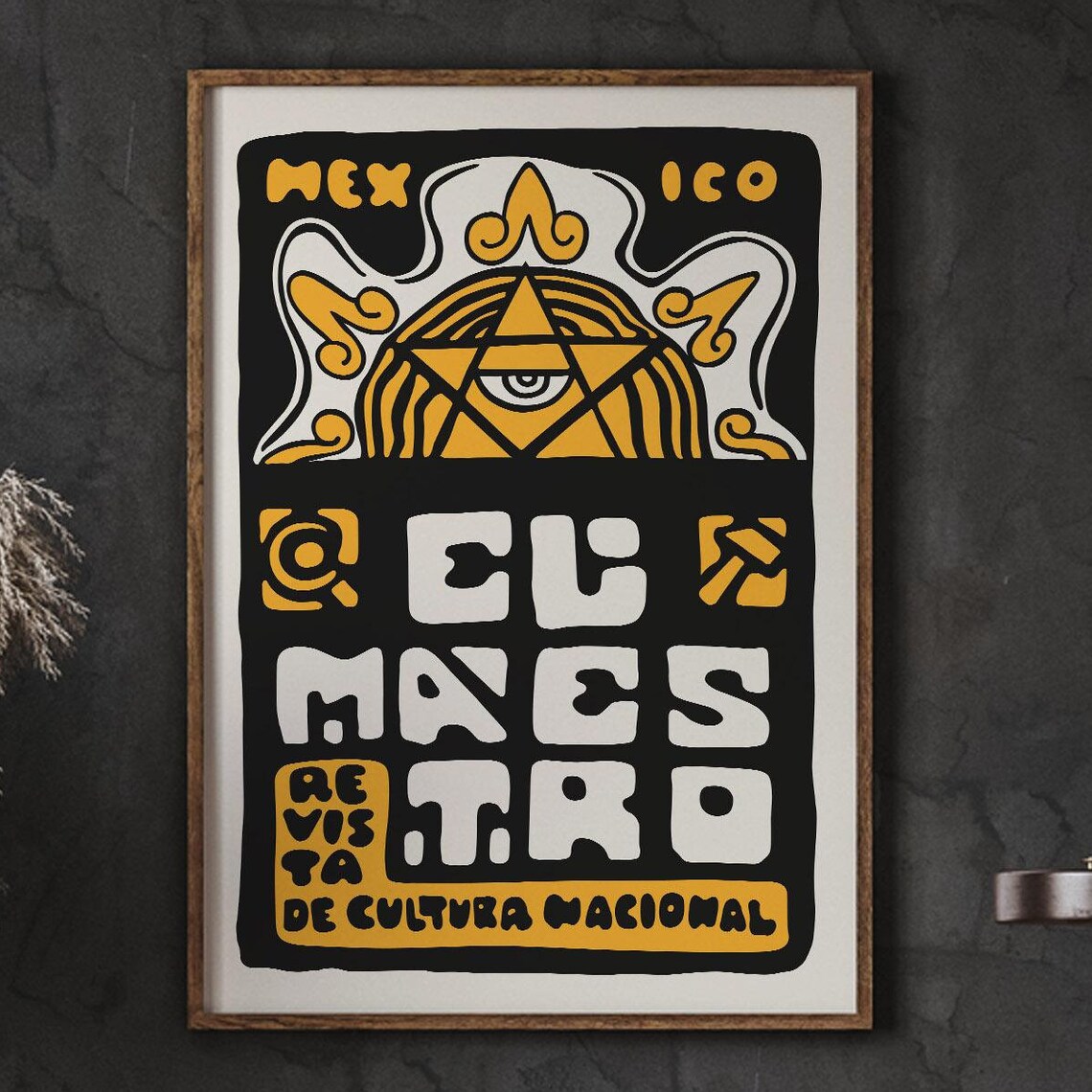 El Maestro Revista Mexican Cultural Retro Style Vintage Art Poster
