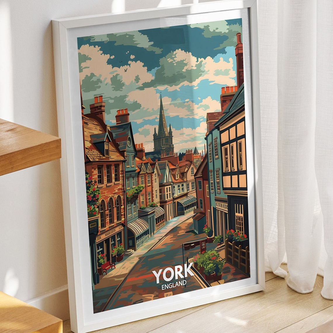 York Travel Print England York Art Poster England Travel Poster United Kingdom Wall Art English Art Decor