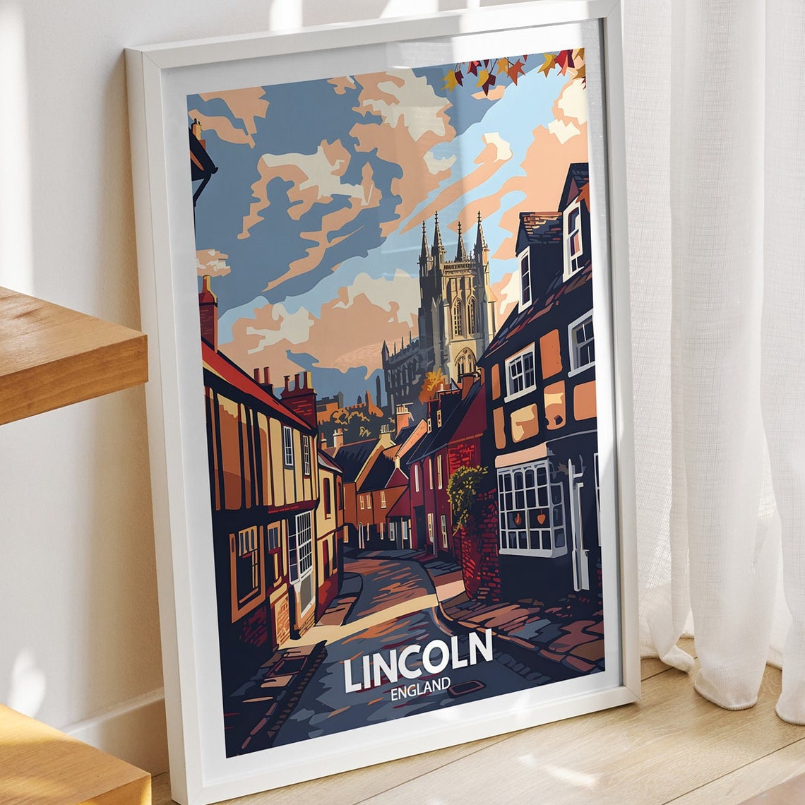 Lincoln Travel Print England Lincoln Art Poster England Travel Poster United Kingdom Wall Art English Art Decor