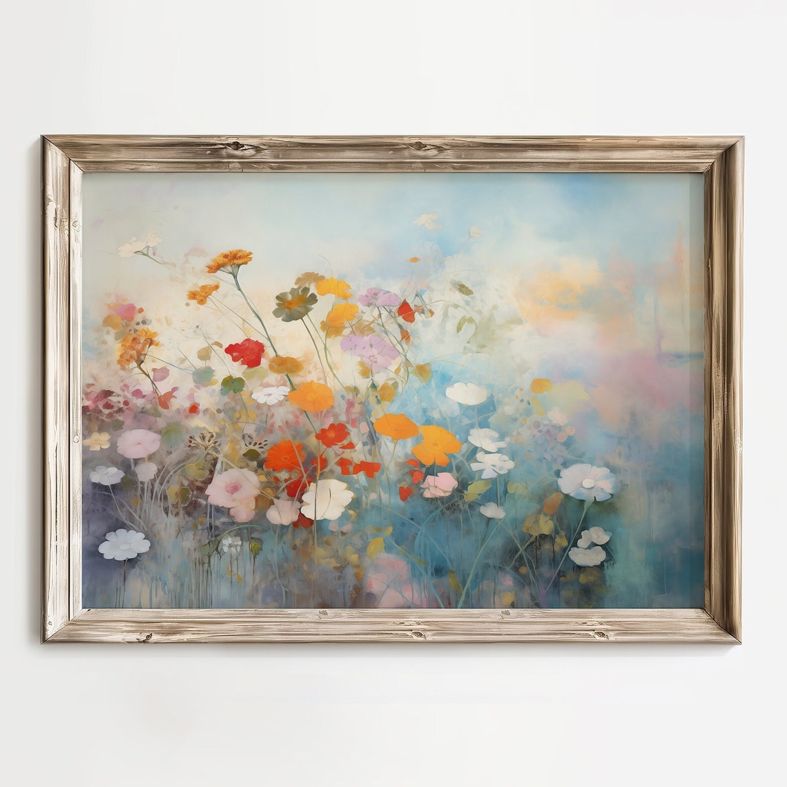 Abstract Colorful Wildflower Field Impressionist Summer Meadow Poster