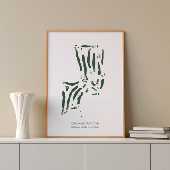 Golf Poster Map Gift For Him Her, Chilliwack Club
