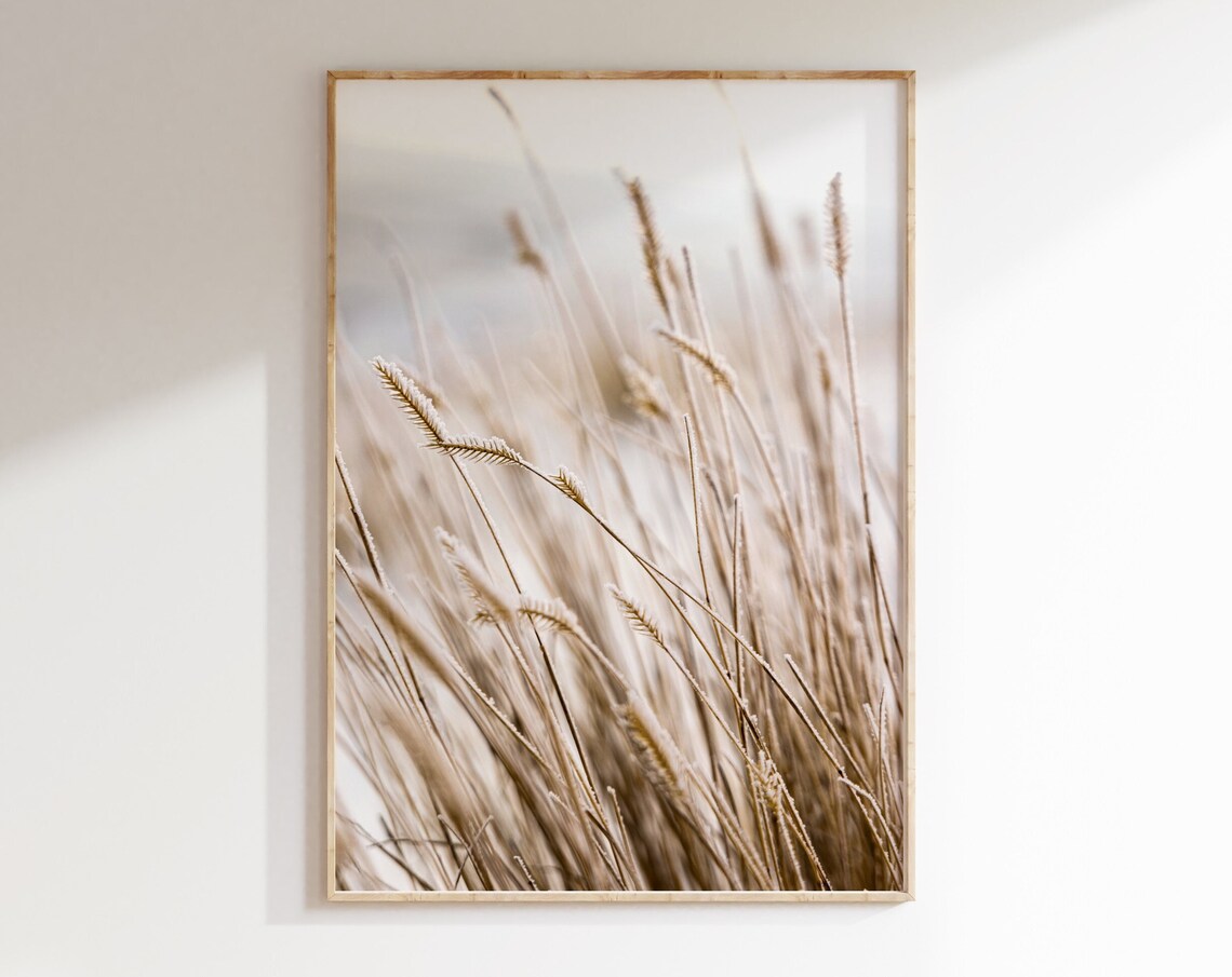 Coastal Dried Grass Boho Landscape Art Print