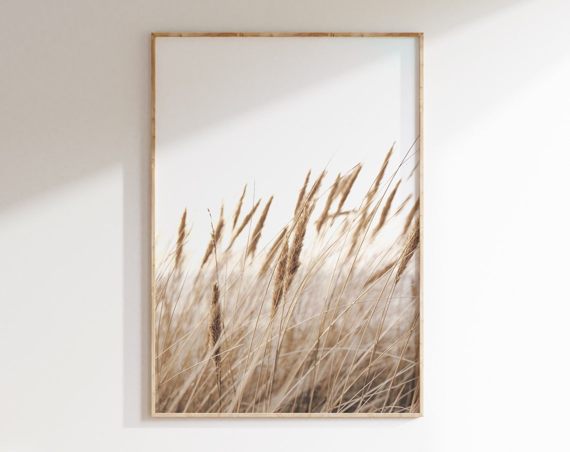 Pampas Grass Coastal Neutral Art Print