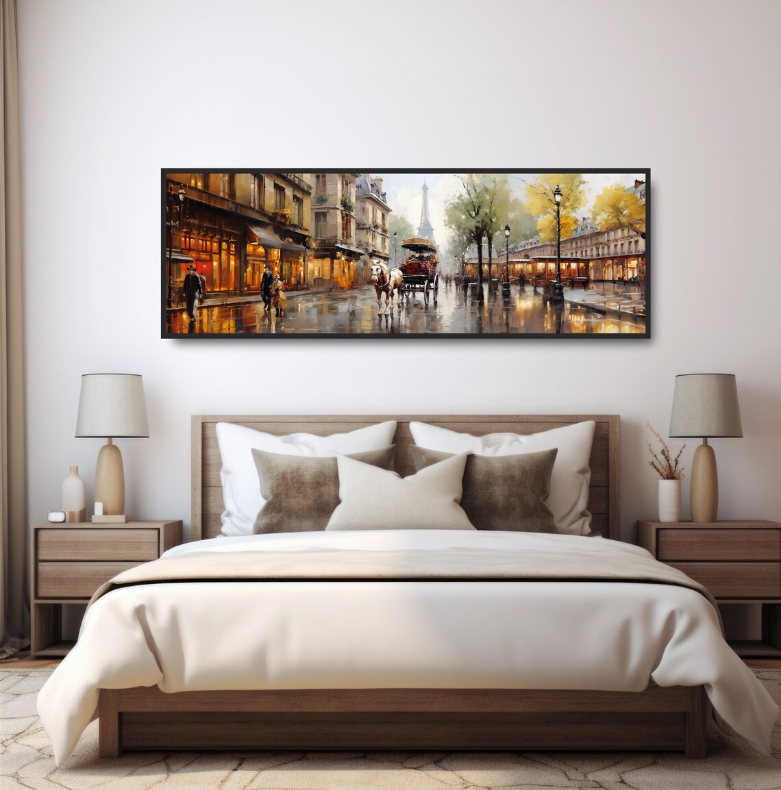 Eiffel Tower Horse Carriage, Rainy Paris Art Print - Image 4