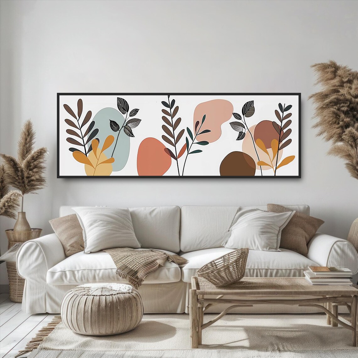 Mid Century Modern Boho Plant Abstract Art Print - Image 5