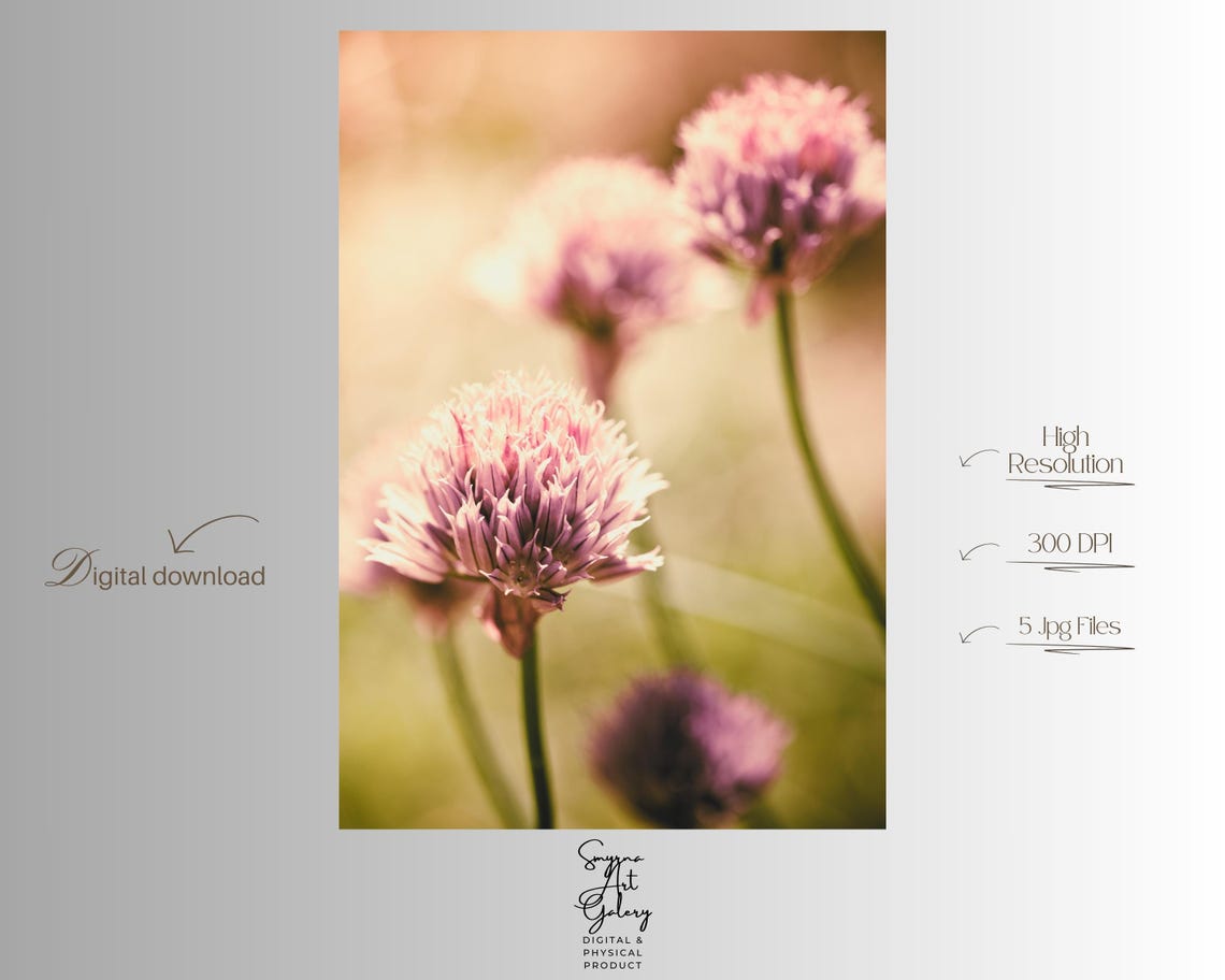 Purple Flower Wall Art Print Vintage Botanical Decor