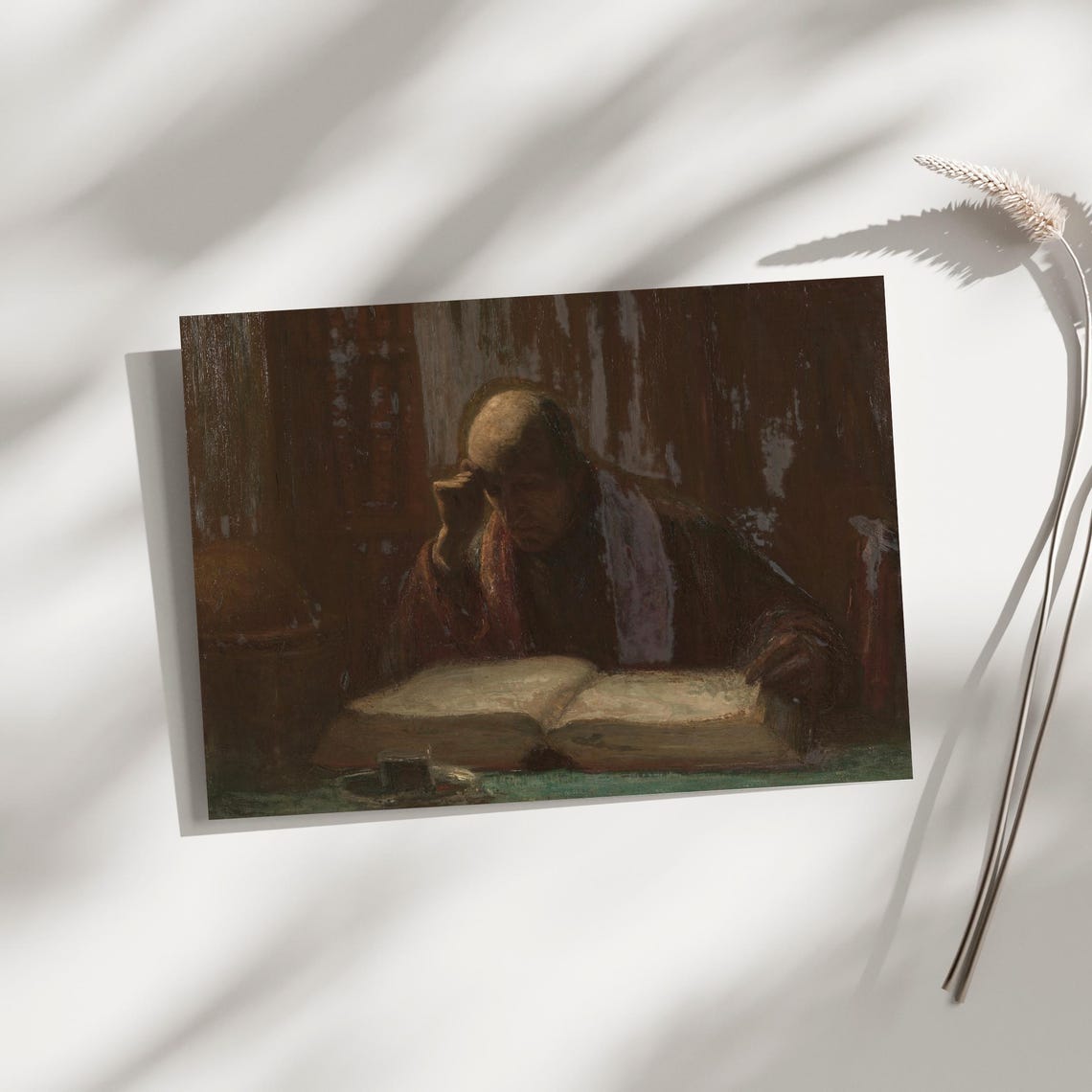 Study Print Dark Academia Wall Art Vintage Reading Painting Moody Library Decor Classic Scholar Artwork Intellectual Art Print - Image 3