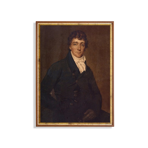 Mailed Print Vintage Portrait Painting Gentleman Portrait Antique Rustic Man Print Moody Victorian Print Physical Art Print