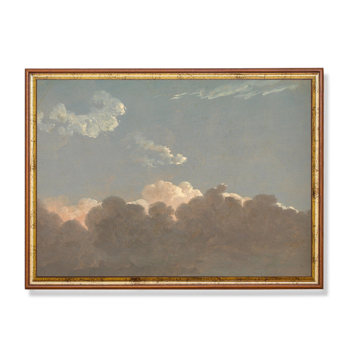 Antique Cloud Study Sky Oil Painting Minimalist Cloud Poster