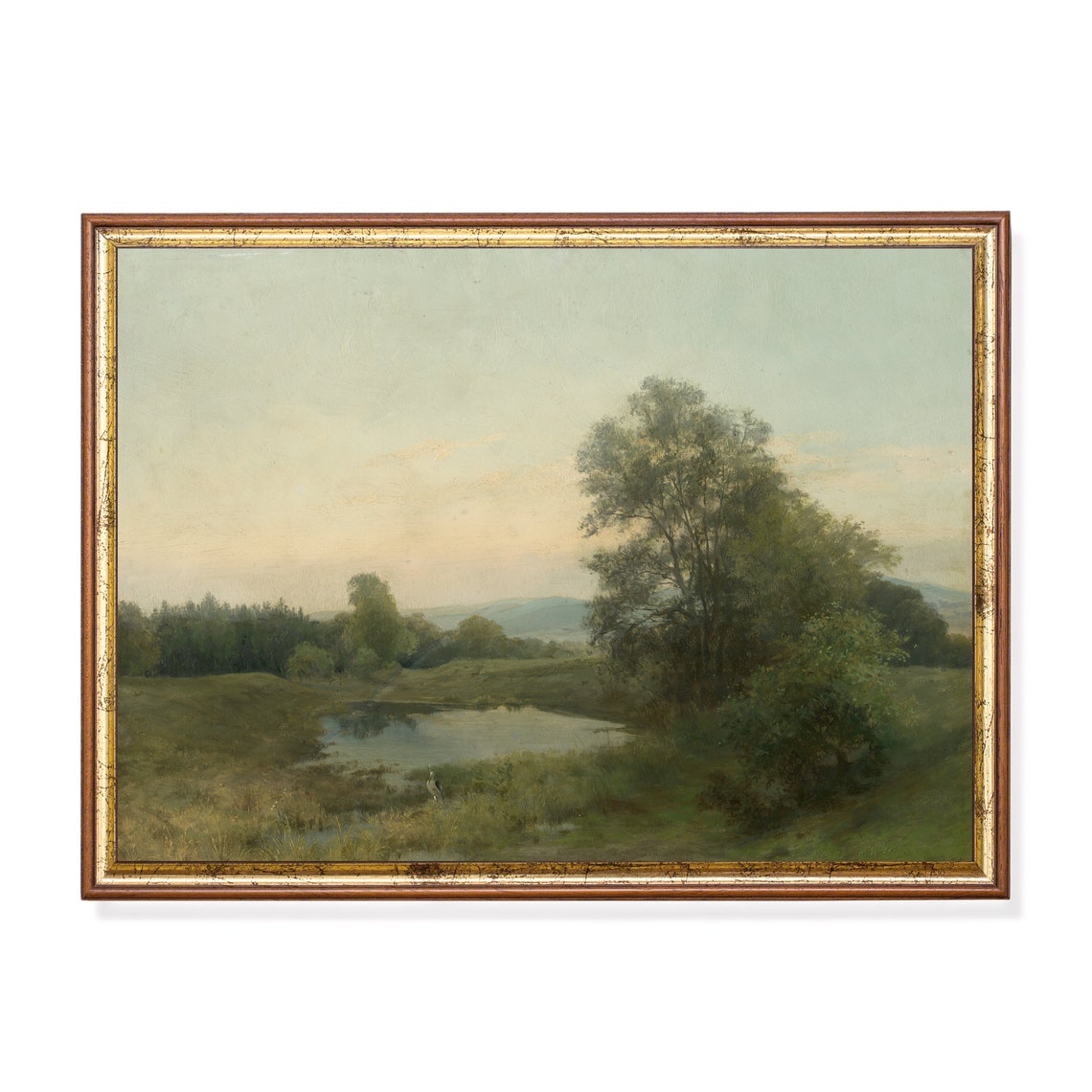 Vintage Landscape Painting Antique Country Landscape Farmhouse Decor Instant Wall Art Oil Painting Fine Print