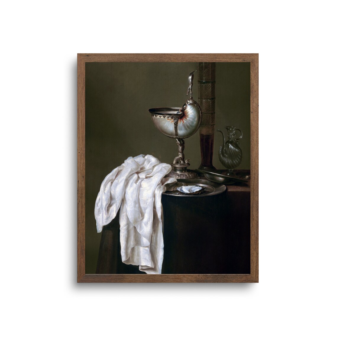 Dutch Golden Age Style Still Life With Nautilus Cup Vintage Poster - Image 2