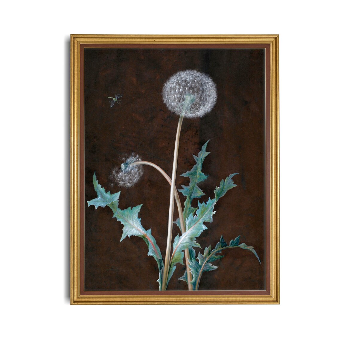 Wild Dandelion Seed Head Moody Botanical Dark Floral Wall Poster - Image 4