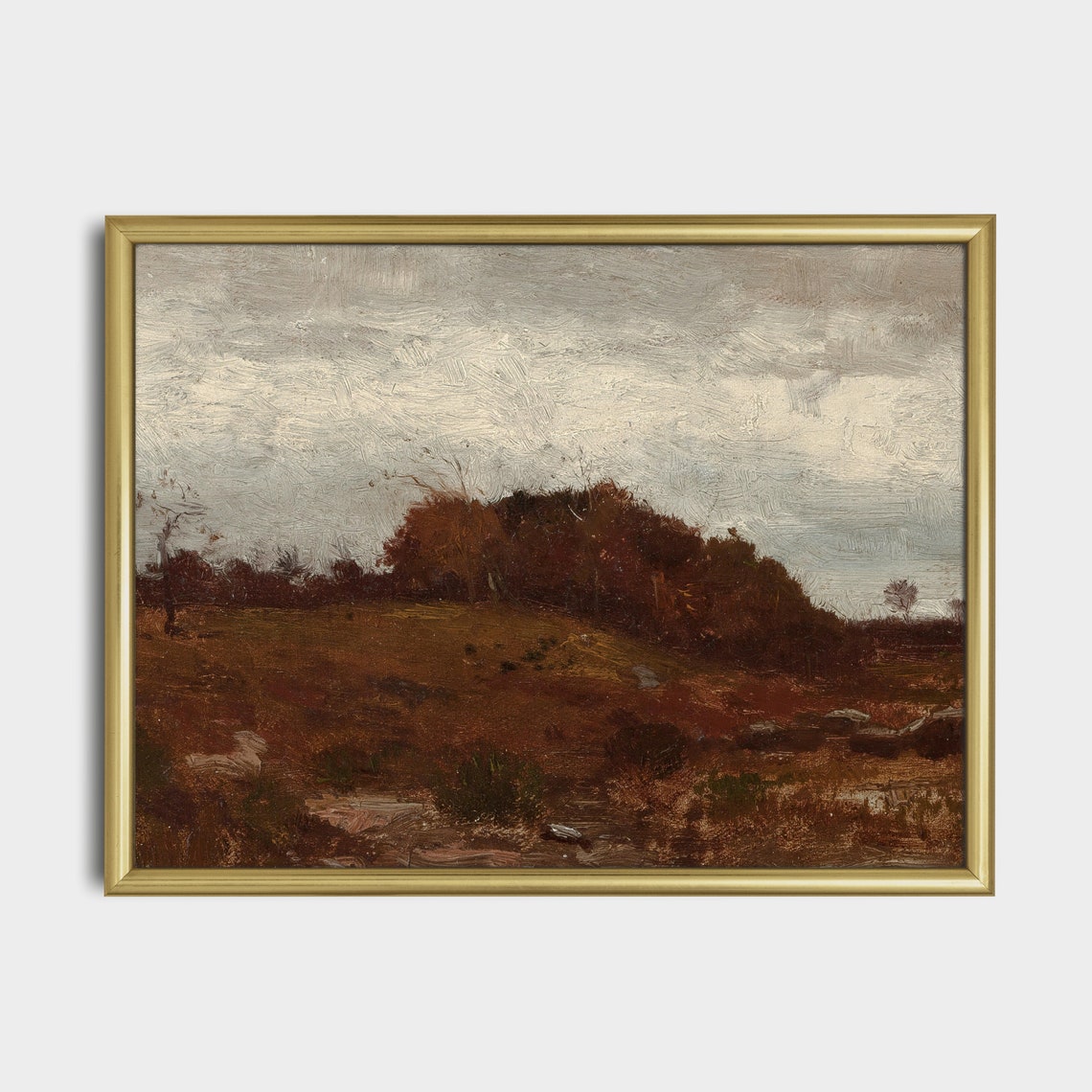 Moody Autumn Hillside with Russet Foliage Under Overcast Sky Poster - Image 4