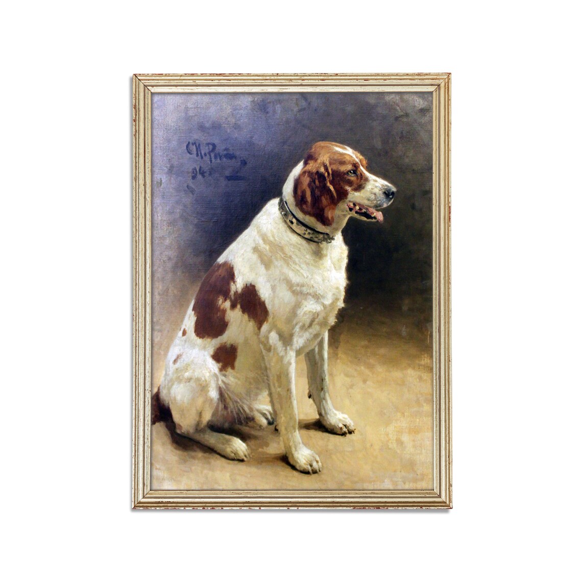 Vintage Dog Painting Antique Dog Portrait Print - Image 2