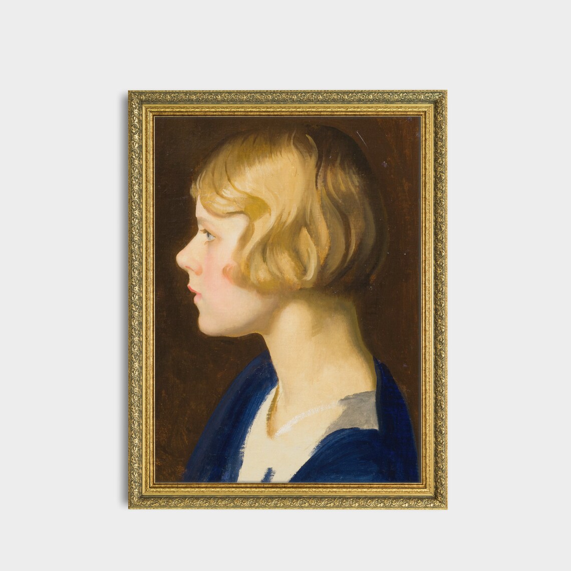 Blonde Girl in Profile Vintage Classic Portrait Painting Art Poster - Image 3