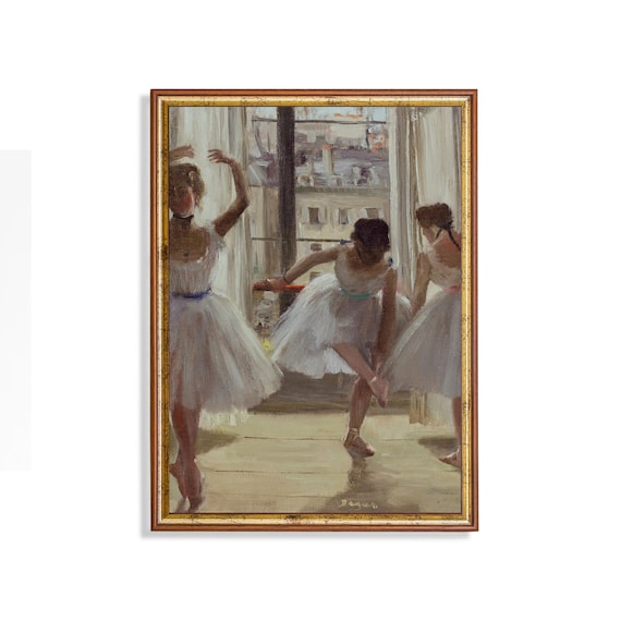 Vintage Ballet Dance Print, Three Dancers Portrait