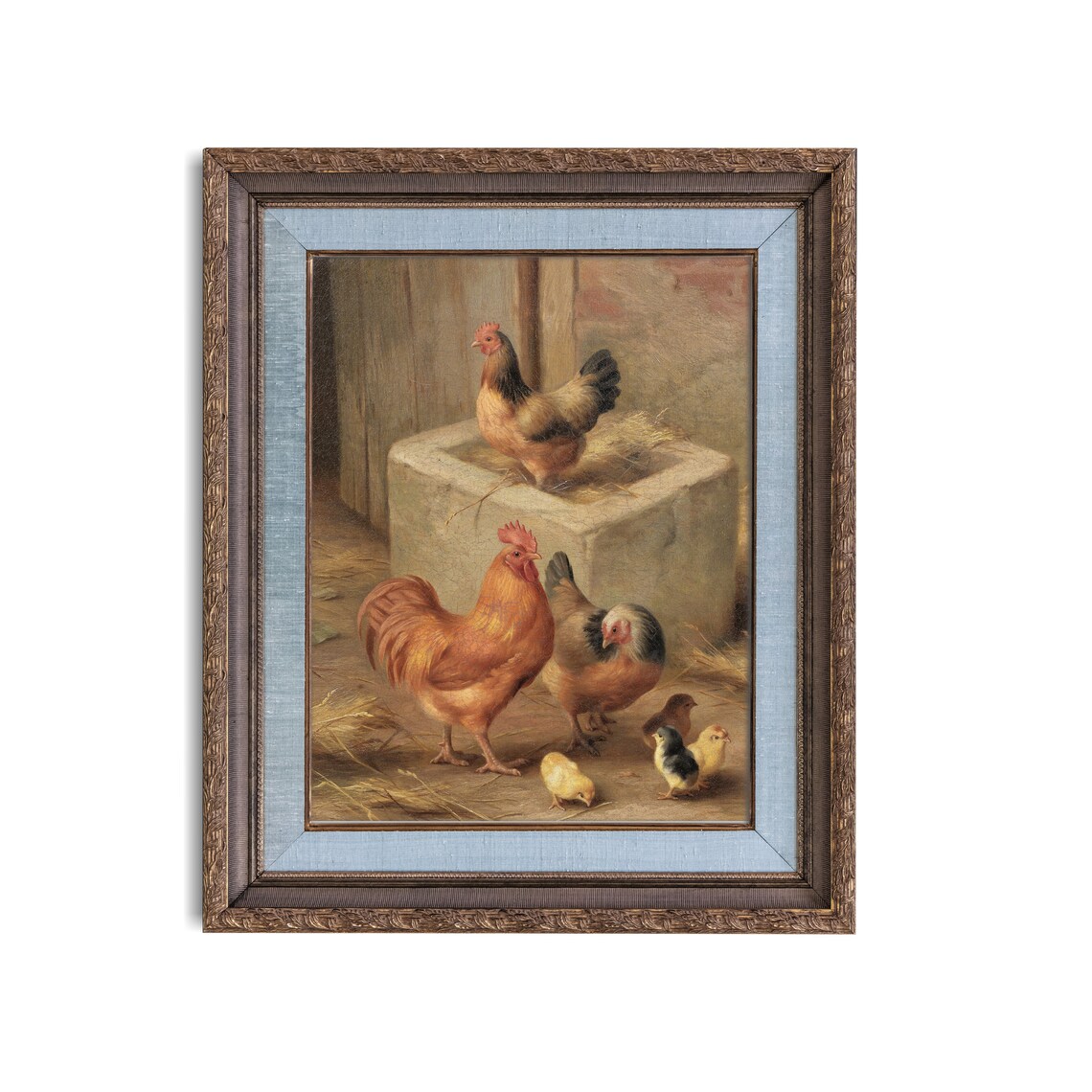 Vintage Chickens in a Barn, Farmhouse Art Print - Image 2
