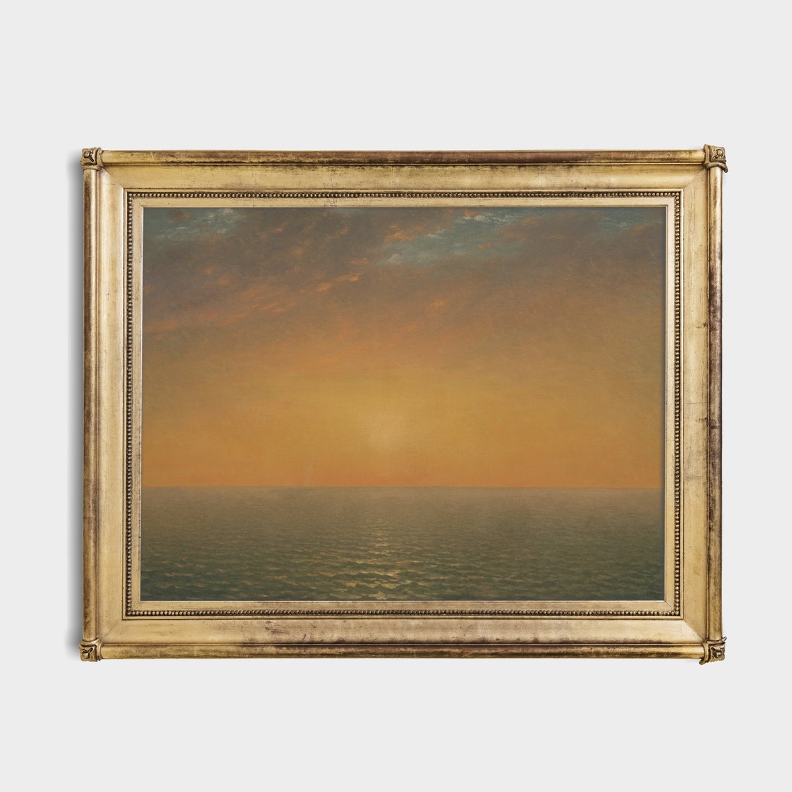 Golden Sunset Over A Calm Sea Vintage Luminous Seascape Poster - Image 4