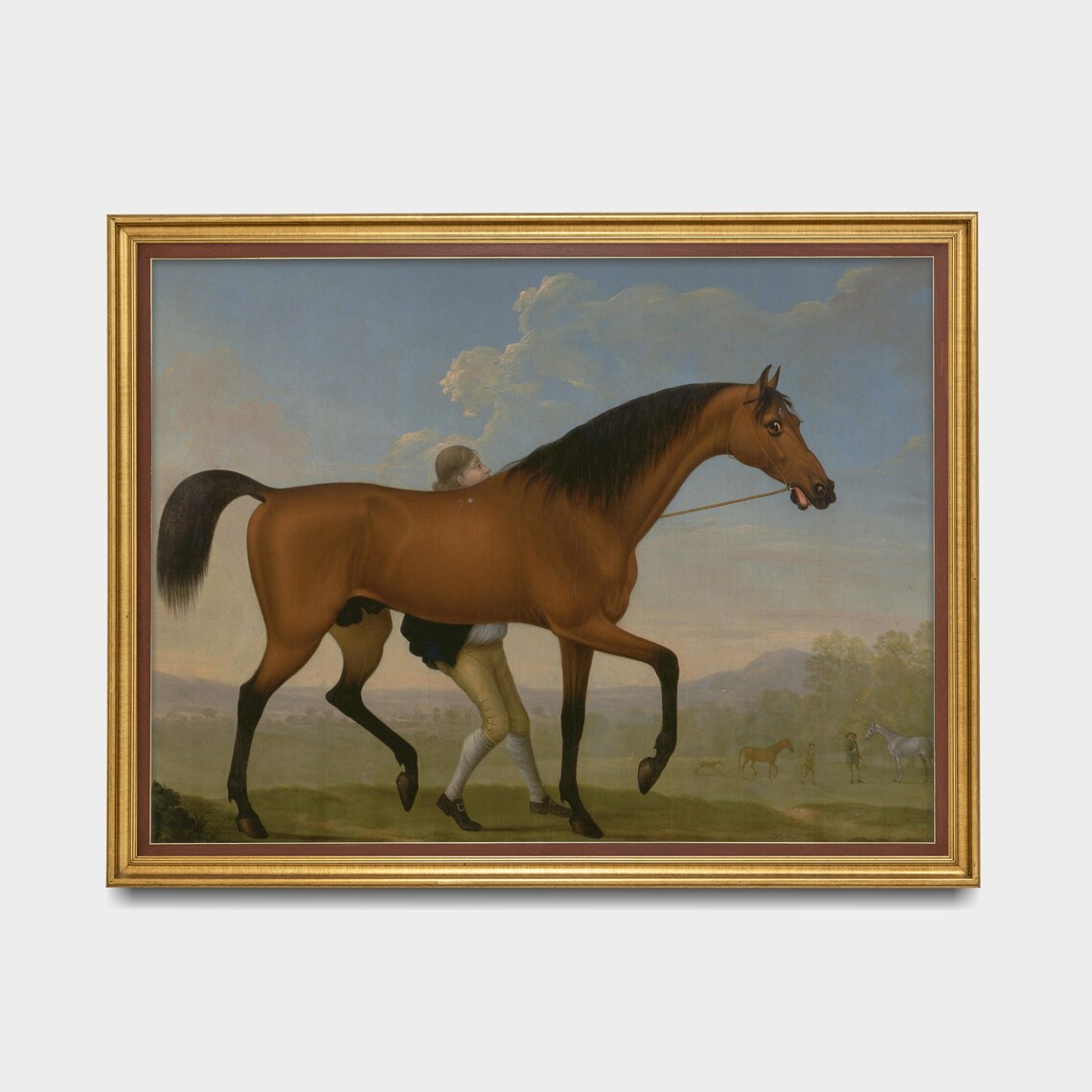 Vintage Horse Painting, Rustic Antique Equestrian Art Print - Image 3