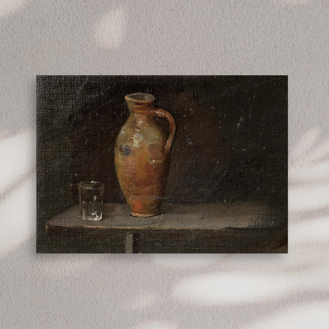 Old Master Jug And Glass Still Life Dark Kitchen Oil Painting Poster - Image 3