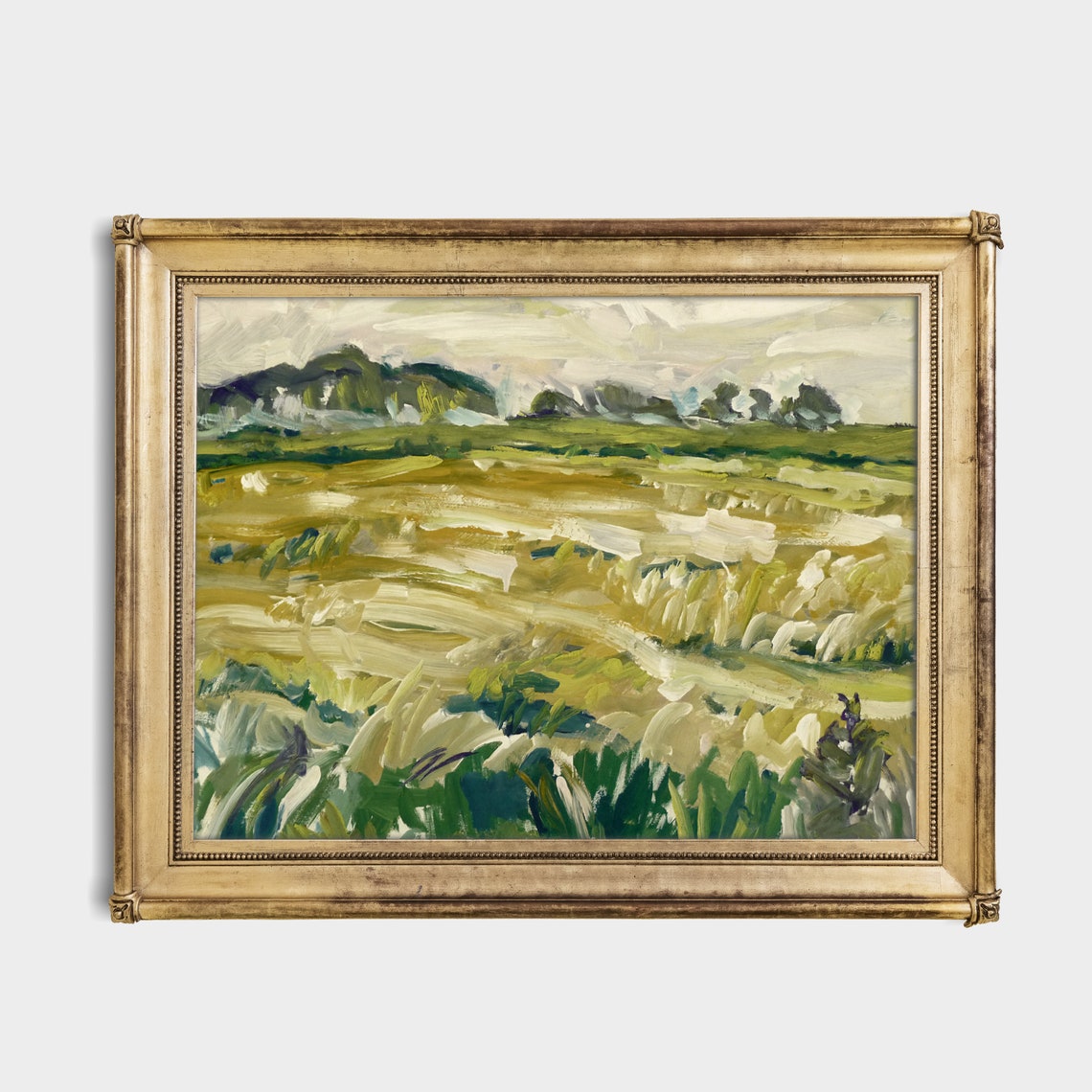 Vintage Landscape Painting Antique Country Landscape Oil Painting Fine Print Wall Art Farmhouse Decor - Image 3