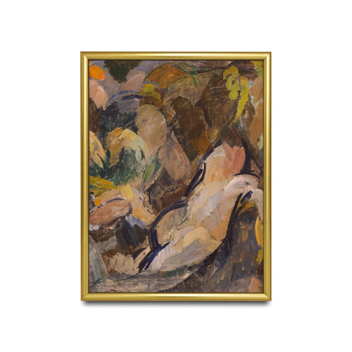 Muted Earthy Abstract Painting Vintage Modern Art Wall Poster - Image 2