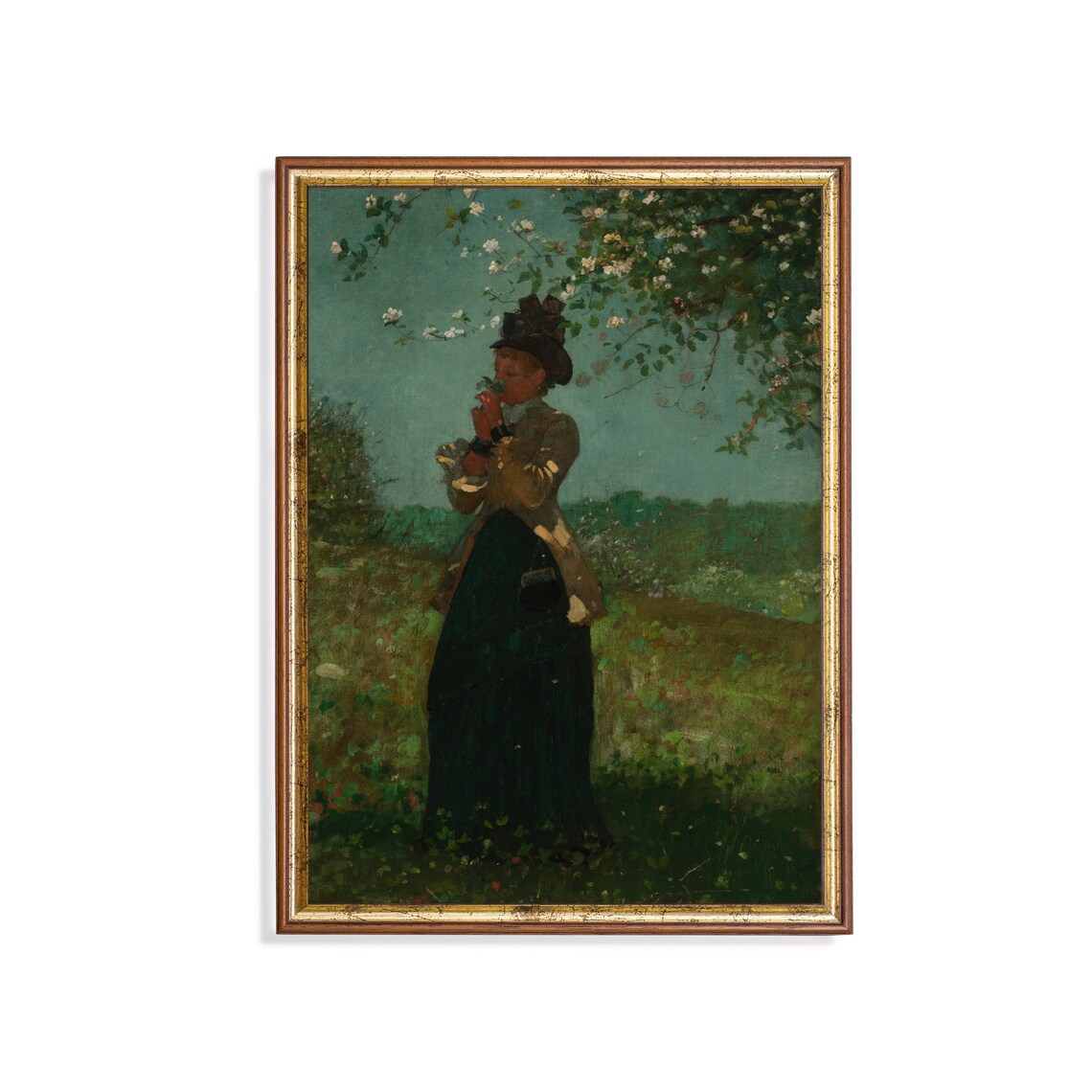Vintage Woman Portrait Art Print, Antique 18th Century