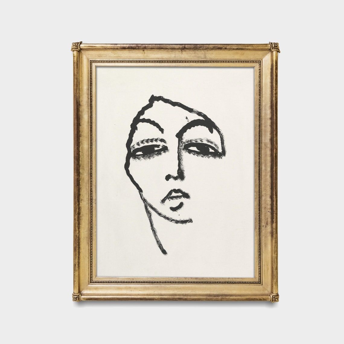 Abstract Minimalist Line Art Face Drawing Modern Neutral Poster - Image 3