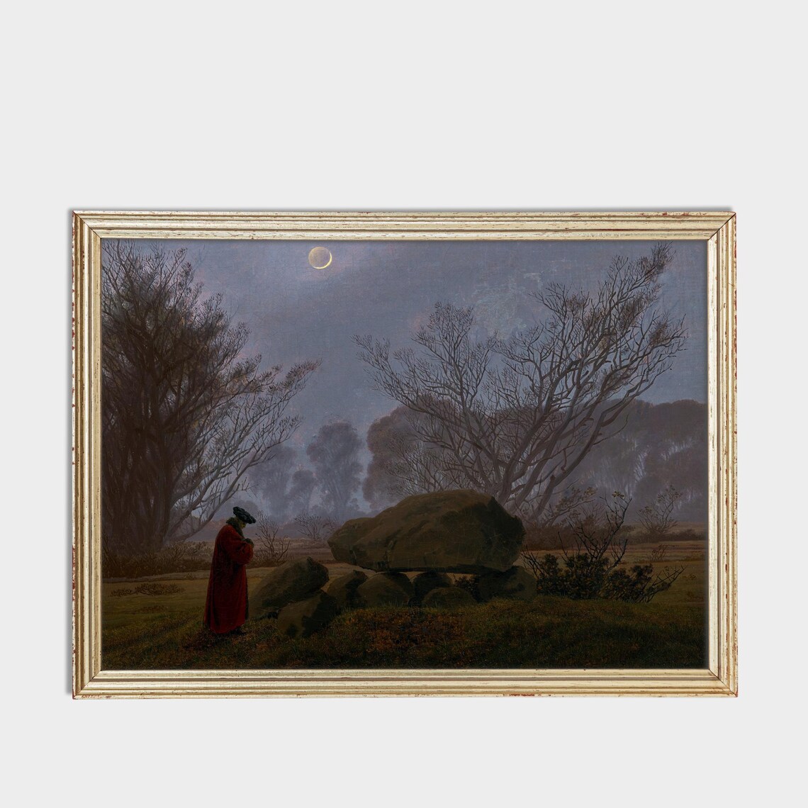 Moonlit Megalithic Tomb Caspar David Friedrich Romantic Poster - Image 3