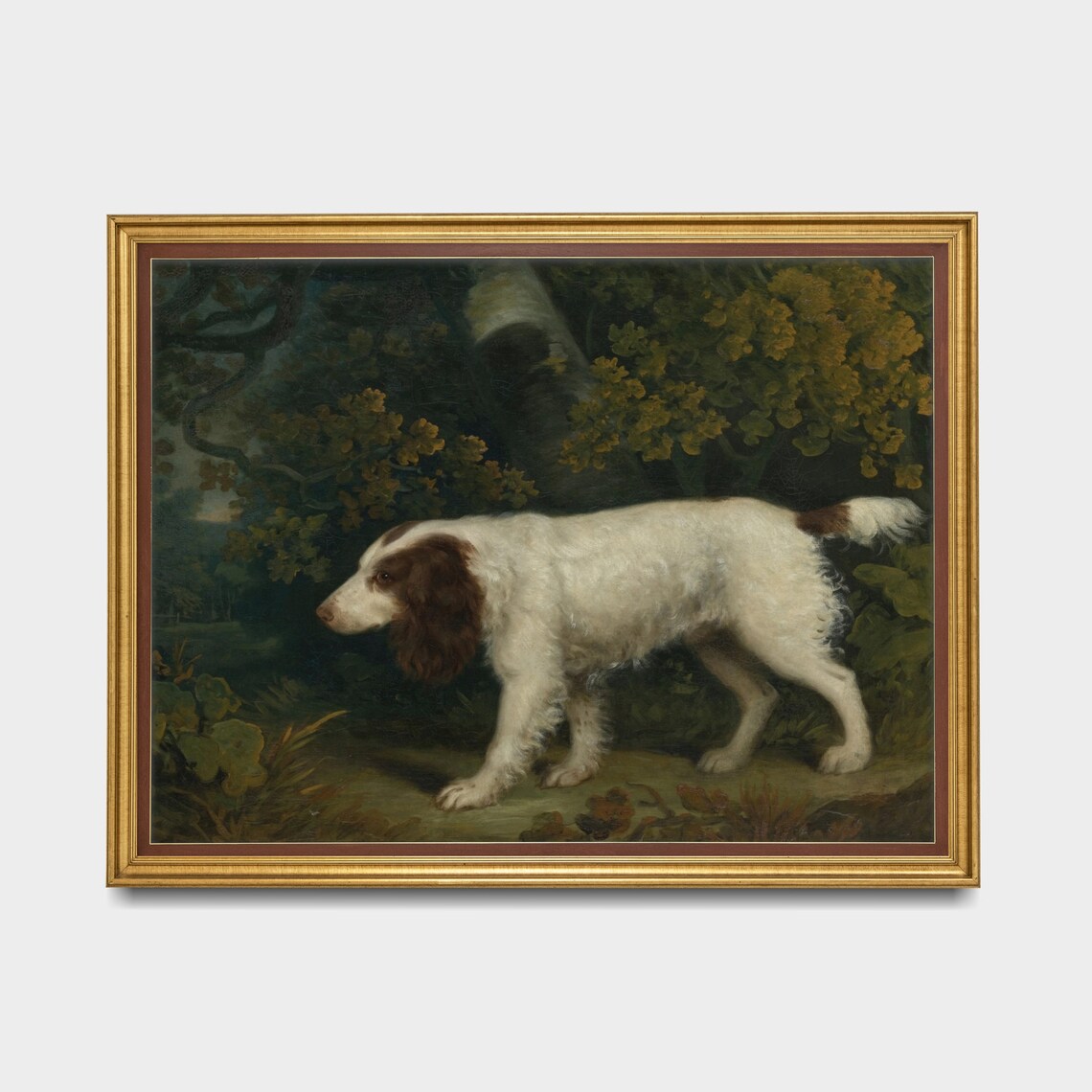 Vintage Dog Painting Art Print, Spaniel Landscape - Image 3
