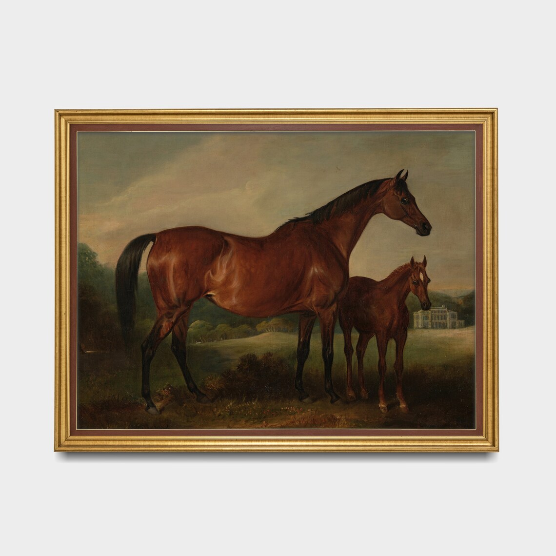 Vintage Horse Painting, Antique Equestrian Wall Art Print - Image 3