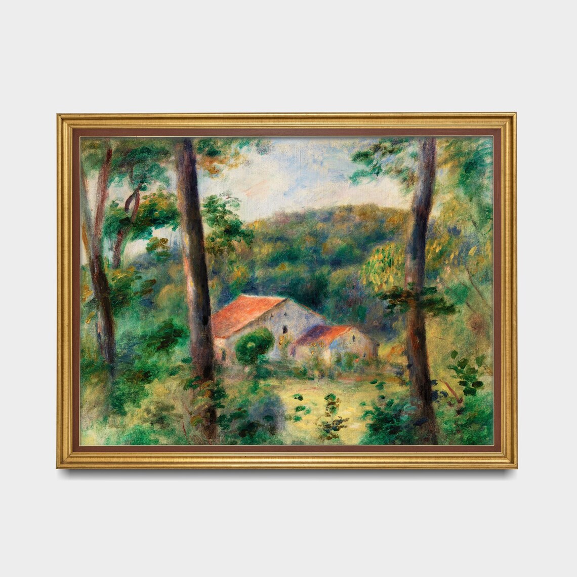 Renoir Red Roof Farmhouse Among Trees Impressionist Landscape Poster - Image 5