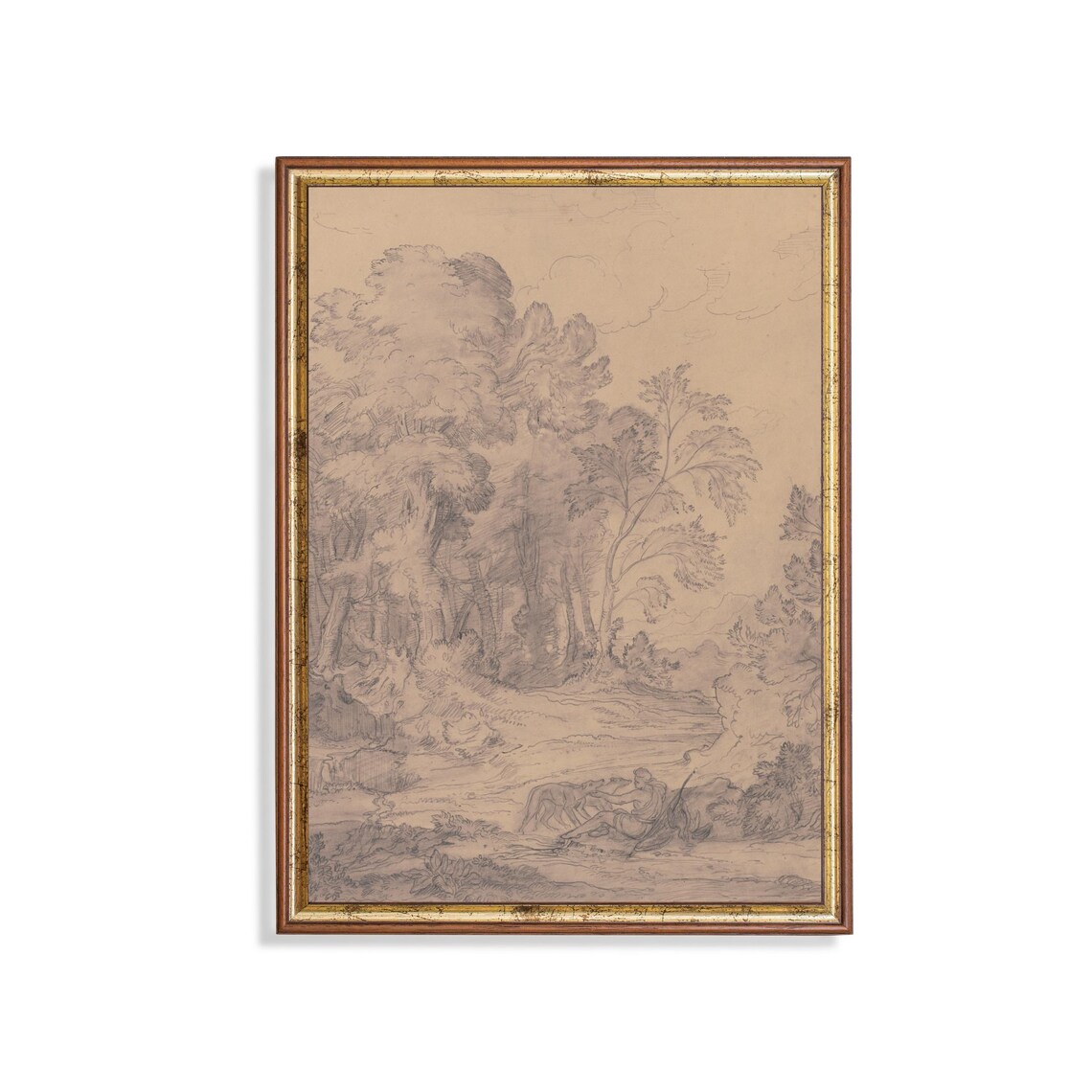 Printed And Shipped Vintage Tree Sketch Drawing Antique Sketch Print Neutral Art Forest Drawing Farmhouse Decor Physical Prints
