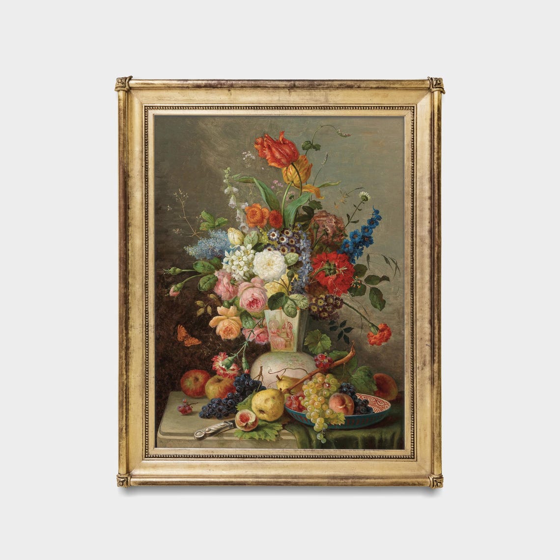 Classic Floral Still Life with Fruit Vintage Dutch Style Poster - Image 5