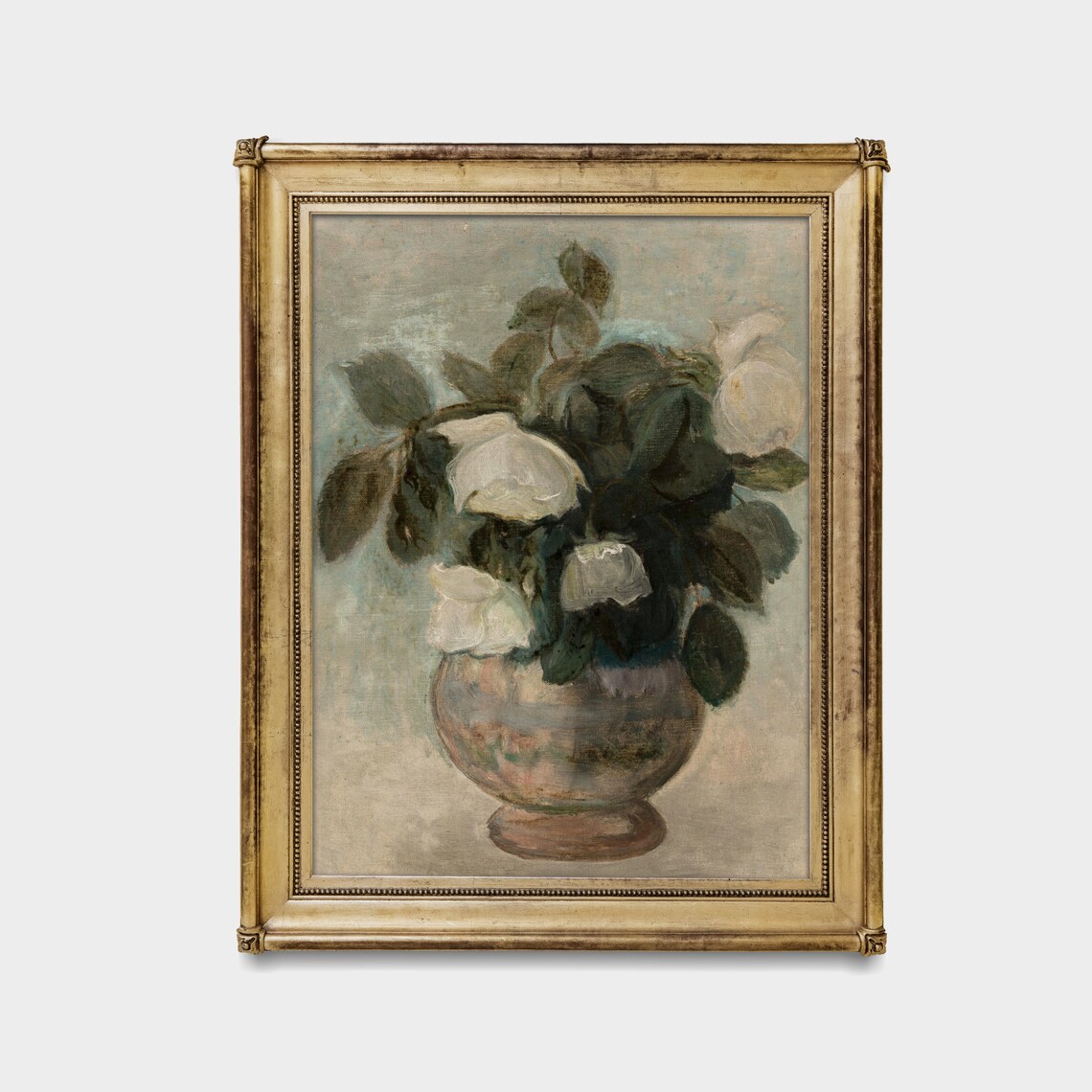 White Roses Still Life, Vintage Floral Art Print - Image 2