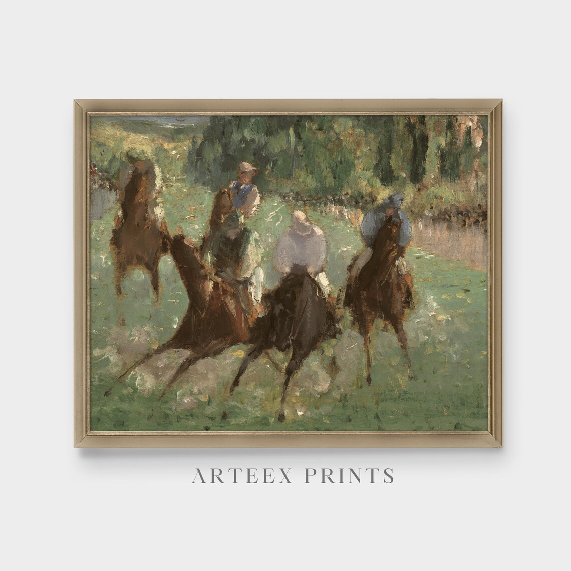 Jockeys Racing Galloping Horses Impressionist Sports Painting Poster - Image 5