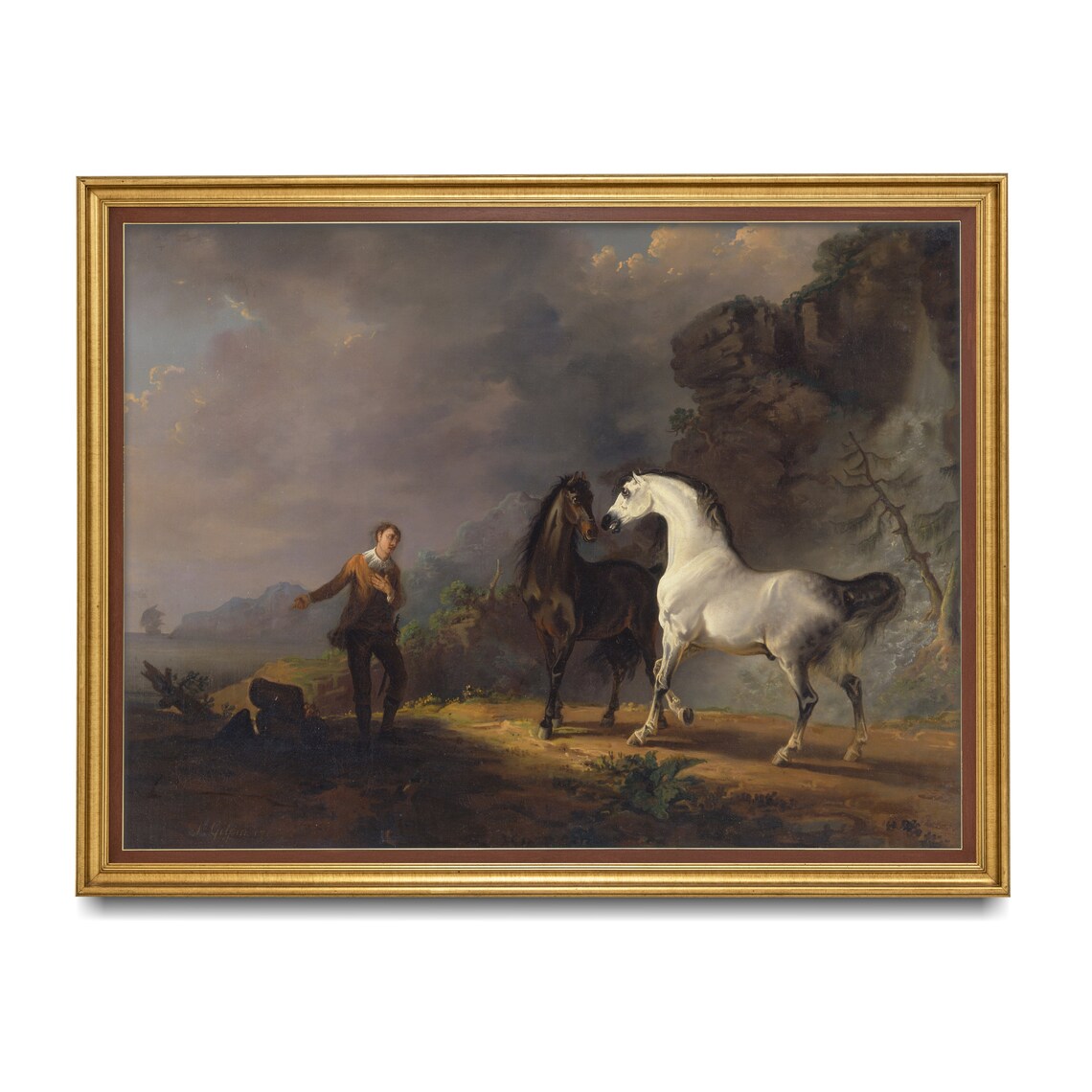 Vintage Horses Painting, Rustic Equestrian Art Print - Image 3