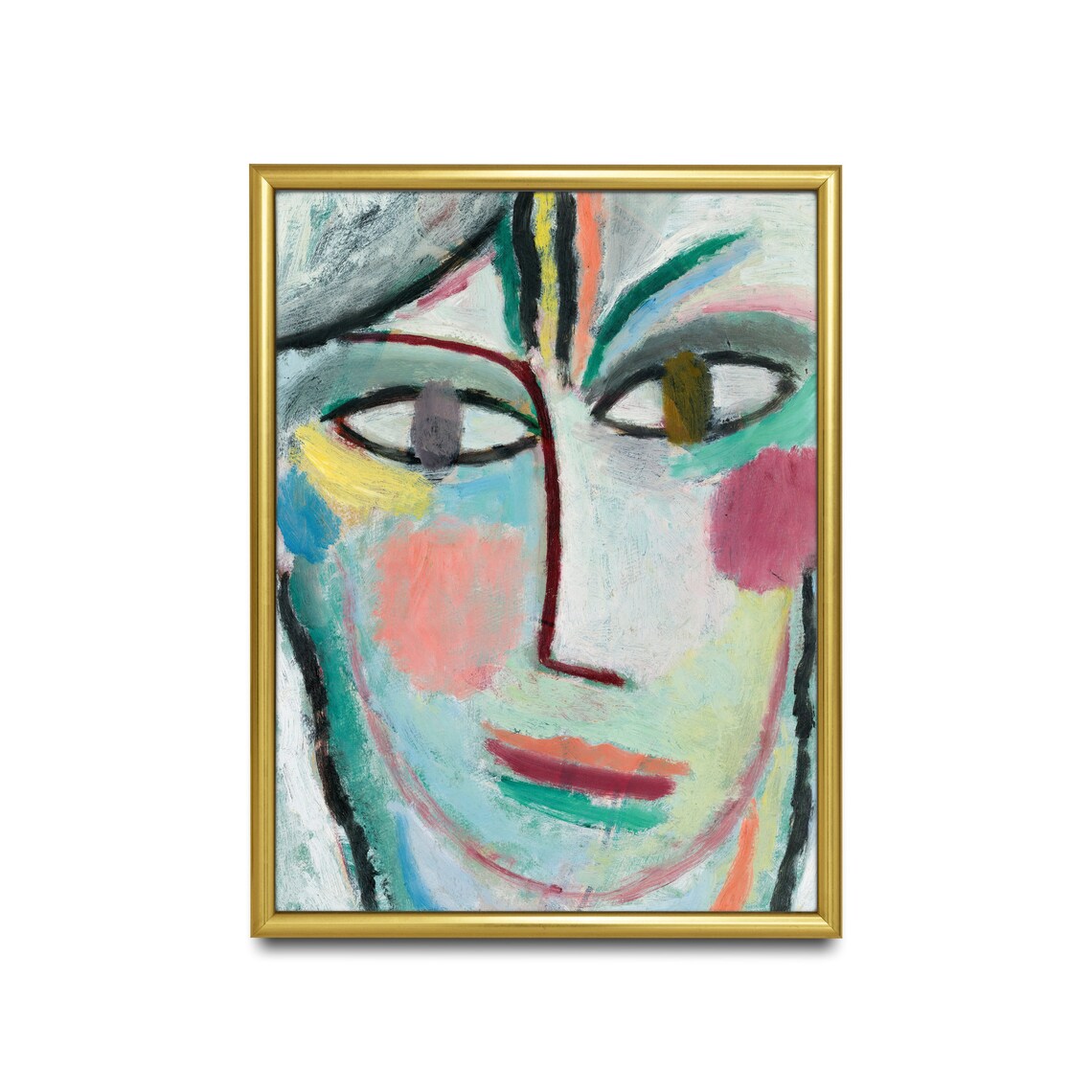 Colorful Fauvist Woman Face Abstract Portrait Painting Poster - Image 2