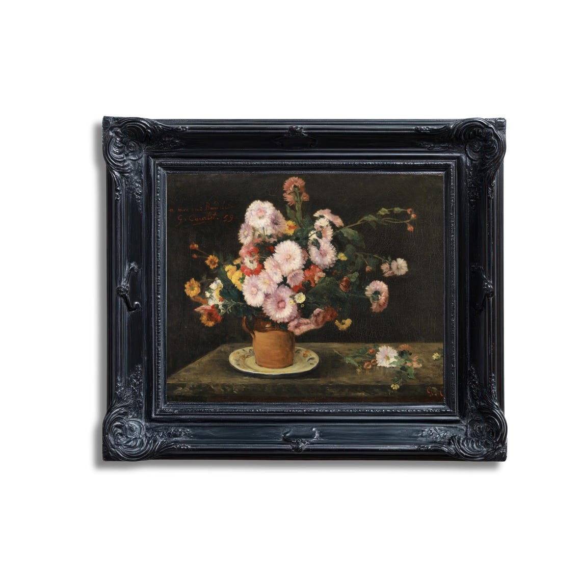 Bouquet Of Asters Print Gustave Courbet Floral Still Life Vintage Botanical Wall Art Classic French Painting Fine Art Flower Decor - Image 3
