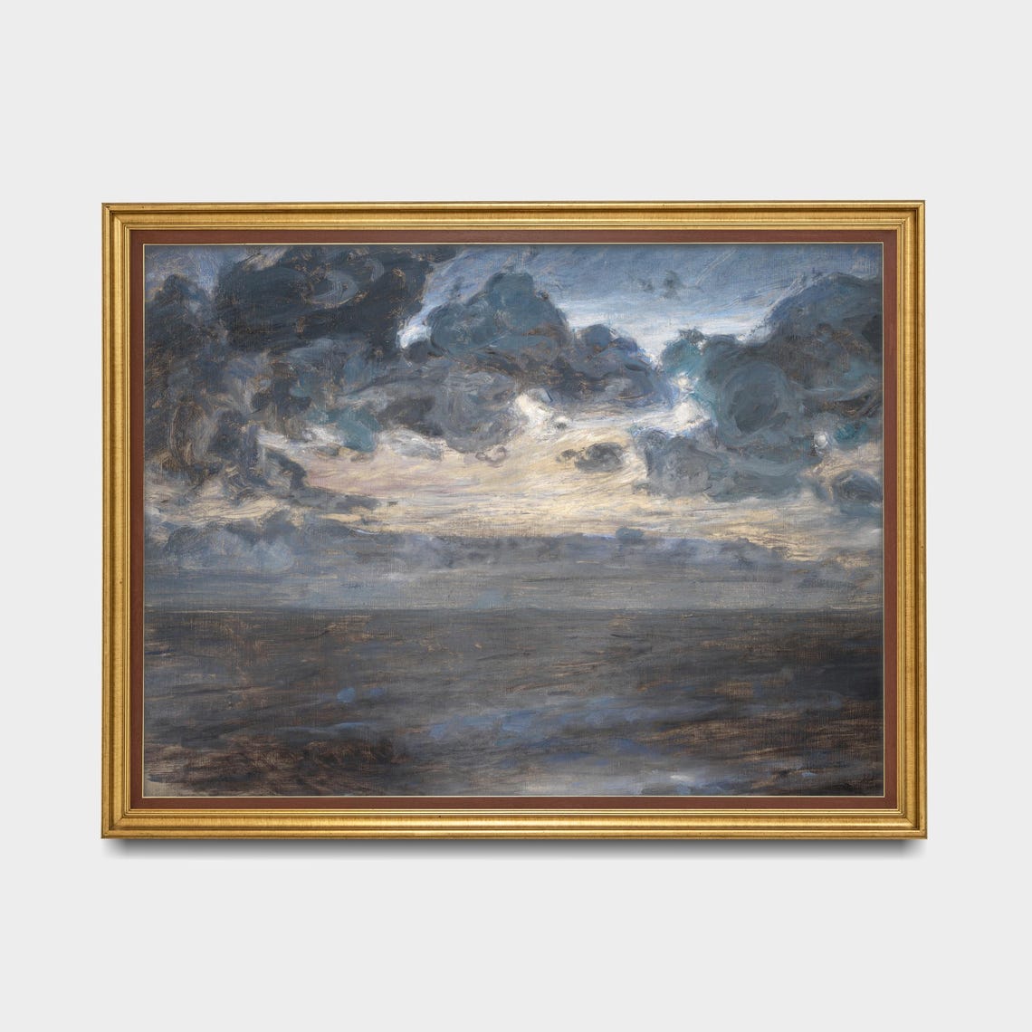 Stormy Night Seascape Beneath Dark Churning Clouds Vintage Poster - Image 5