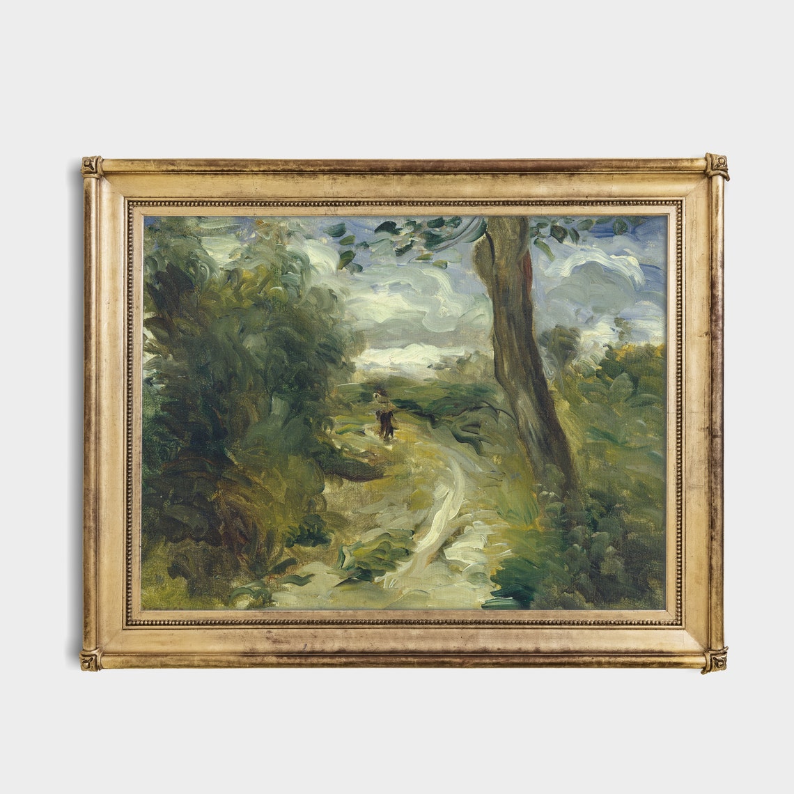 Sunlit Country Path Through Trees Impressionist Landscape Art Poster - Image 3