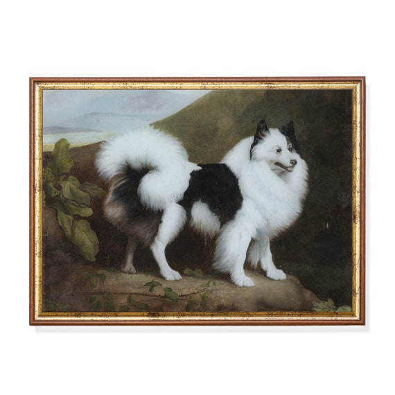Vintage Dog Painting Antique Animal Print Moody Rustic Art Wall Art Dog Lover Gift Oil Painting Print
