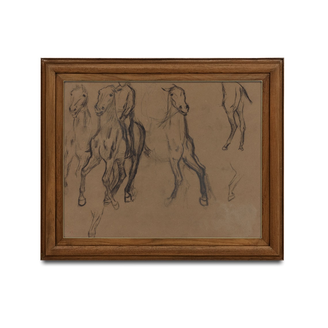 Printed And Shipped Vintage Horse Drawing Antique Sketch Prints Study Of Horses Equestrian Artwork Rustic Moody Print - Image 2