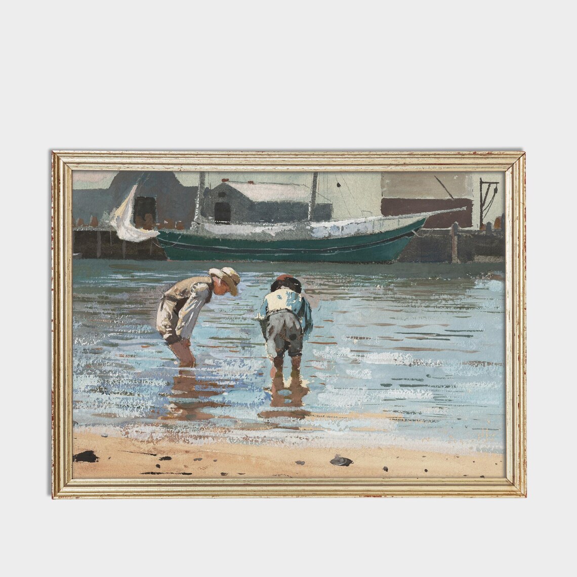 Winslow Homer Barefoot Boys Wading in a Harbor Vintage Poster - Image 3