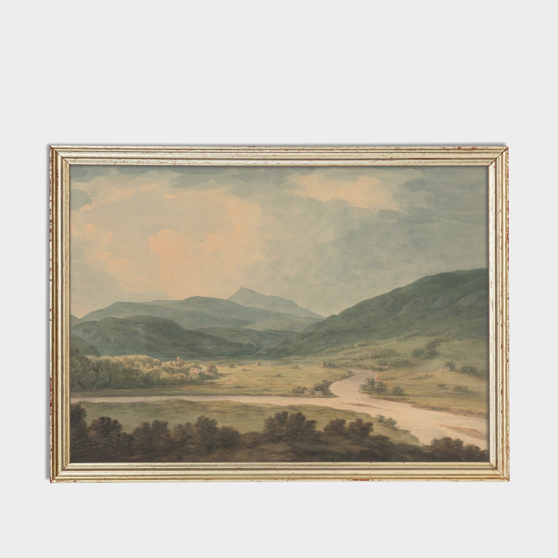 Peaceful Green Valley River Landscape With Rolling Hills Poster - Image 3