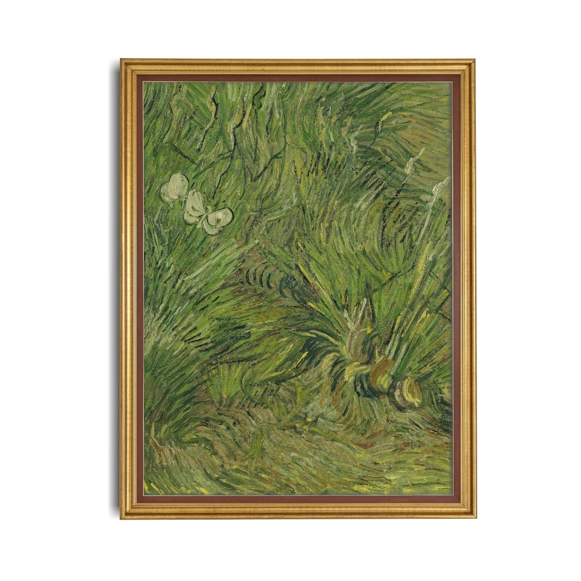 Van Gogh Garden with Butterflies Green Grass Post Impressionist Poster - Image 4