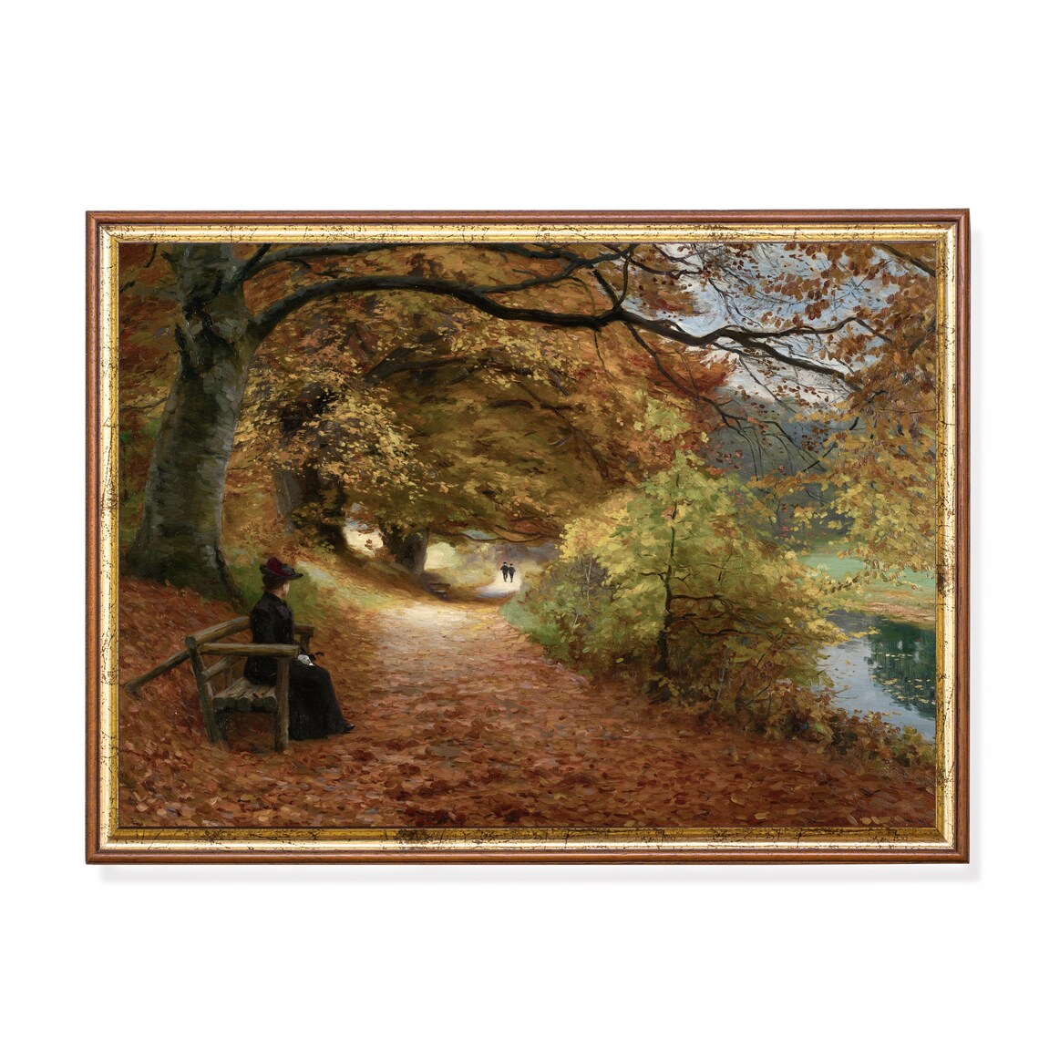 Vintage Fall Landscape, Rustic Autumn Art Print
