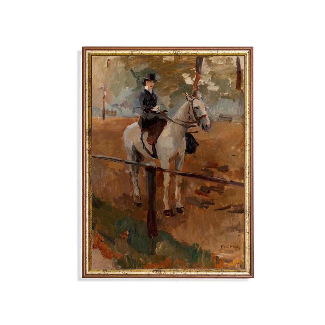 Vintage Horse Painting, Rustic Moody Art Print