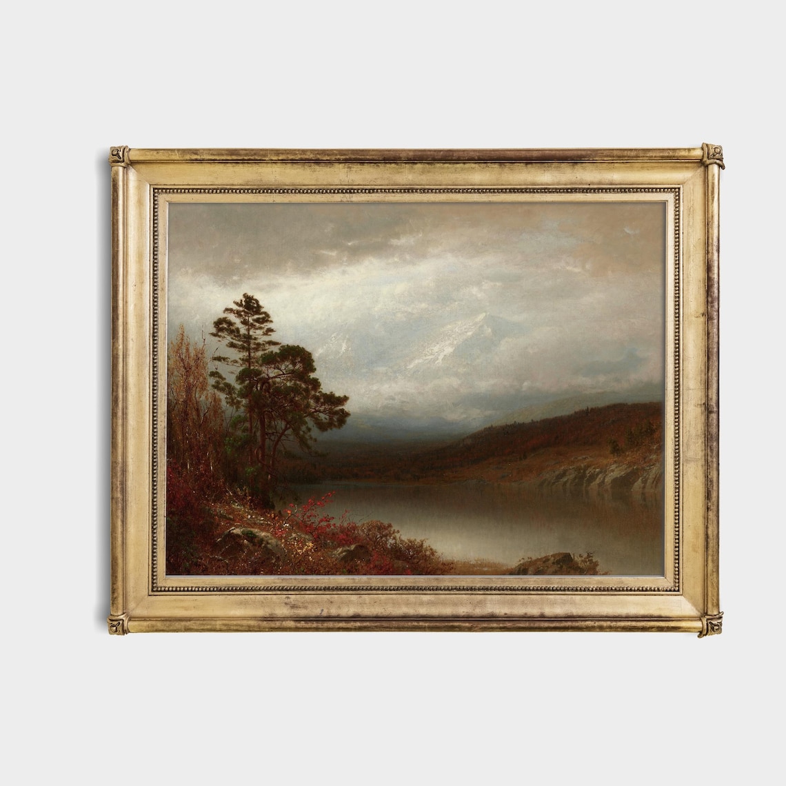 Vintage Autumn Landscape Art Print, Rustic Moody - Image 4