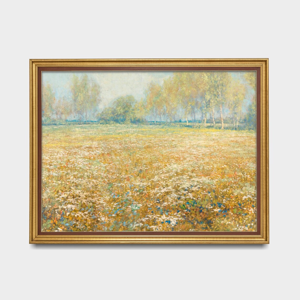 Spring Meadow Wildflowers Impressionist Vintage Landscape Poster - Image 5